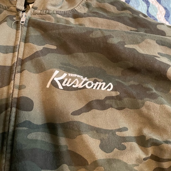 🩸 🩸 Triple Six Kustoms Camo Metal Zip Hoodie US 2XL Green 🩸🩸 - Picture 3 of 9